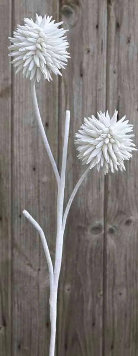 Allium | Artificial Allium Chirara, White, 3Ft/95Cm, Ø3.9"/10Cm Artificial Flowers Allium