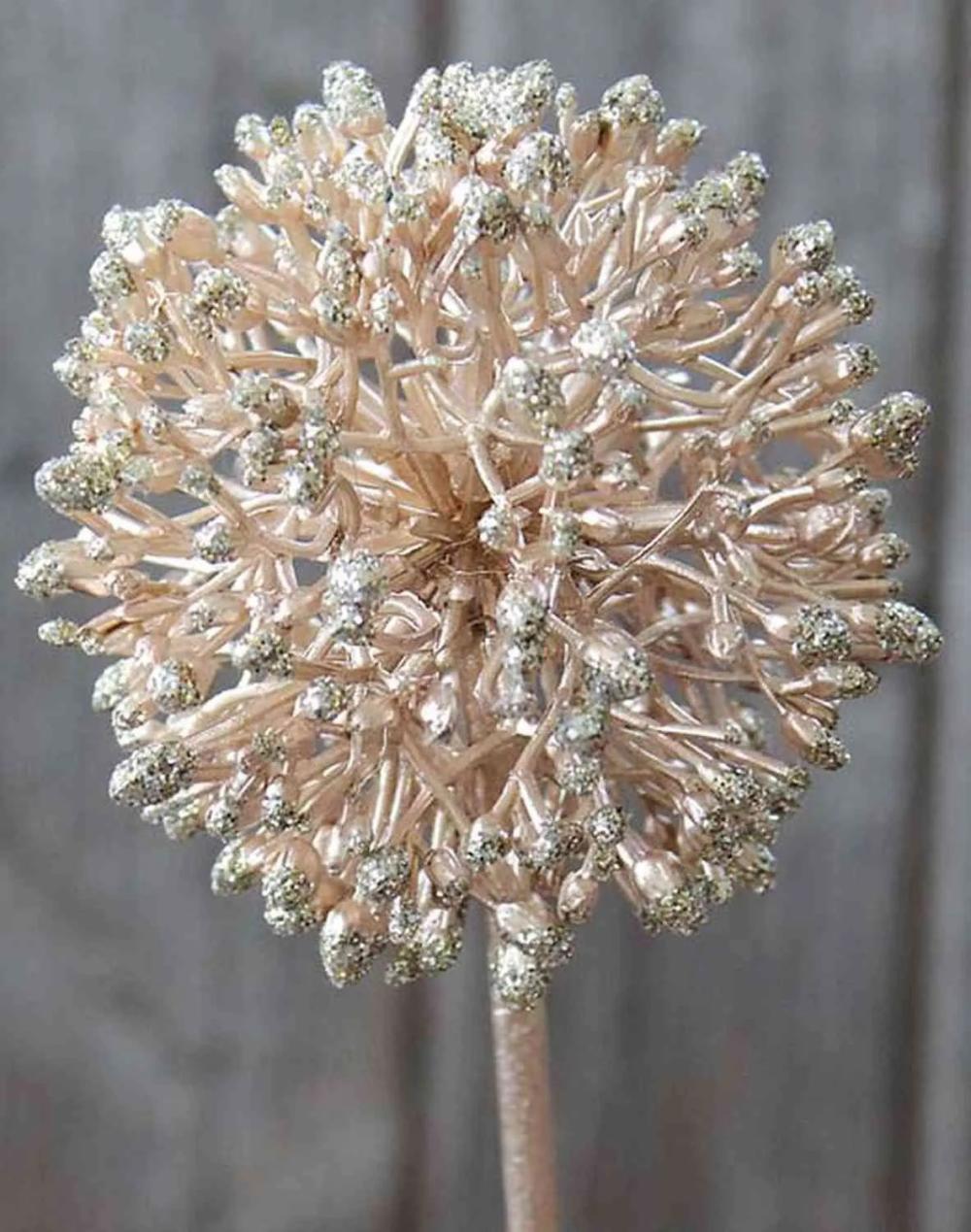 Allium | Artificial Allium Hella, Glitter, Champagne, 18"/45Cm Allium Allium