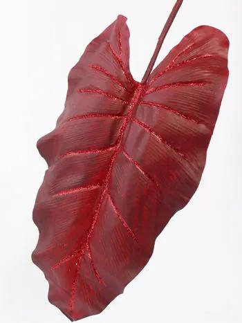 Alocasia | Plastic Alocasia Calidora Leaf Boby, Glitter, Red, 4Ft/110Cm Alocasia Alocasia