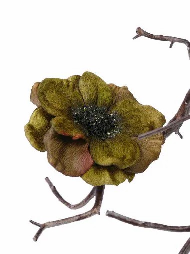 Anemone | Artificial Anemone Goro On Clip, Olive Green, Ø4.3"/11Cm Anemone Anemone