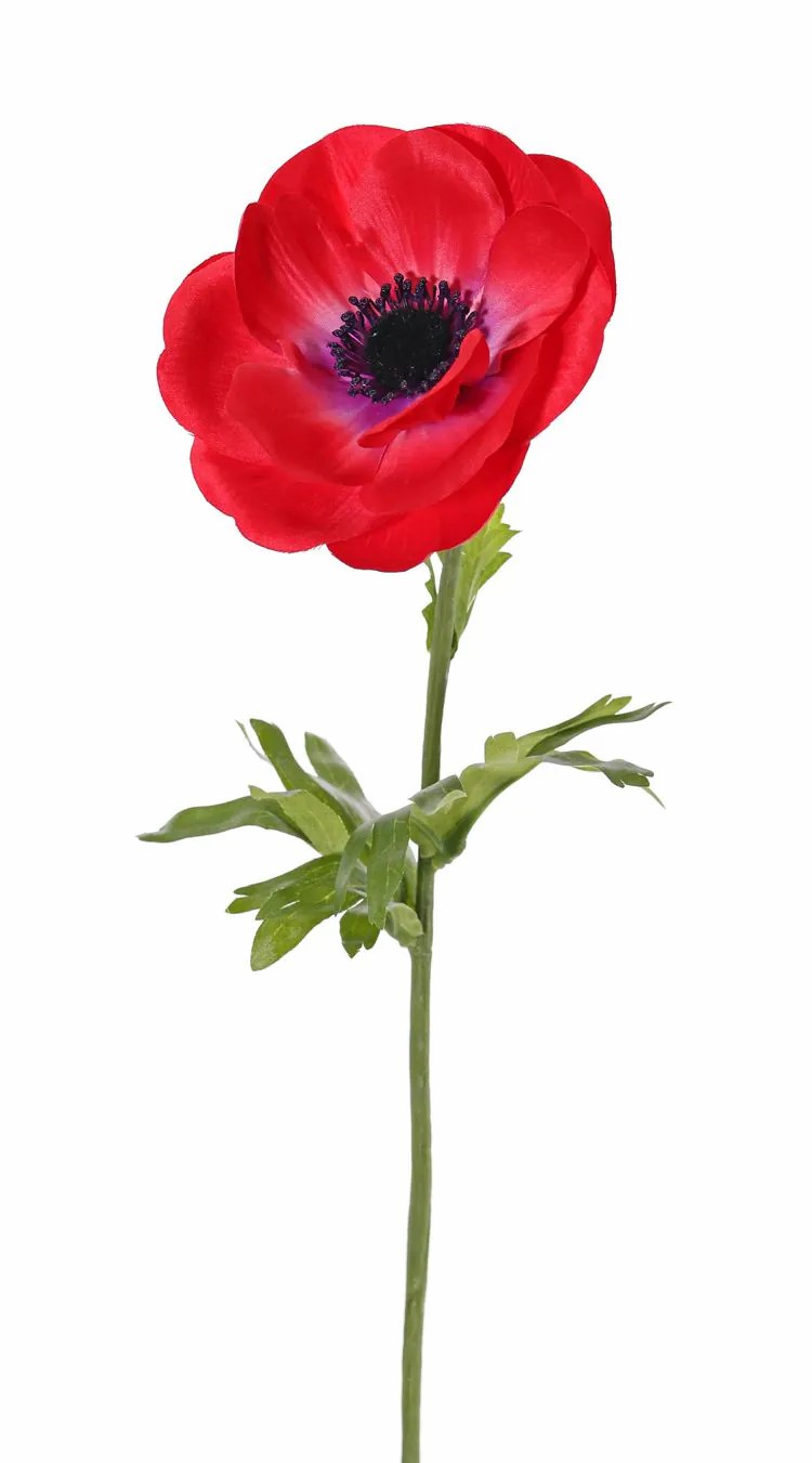 Anemone | Artificial Flower Anemone Anjala, Red, 16"/40Cm, Ø4.3"/11Cm Anemone Anemone