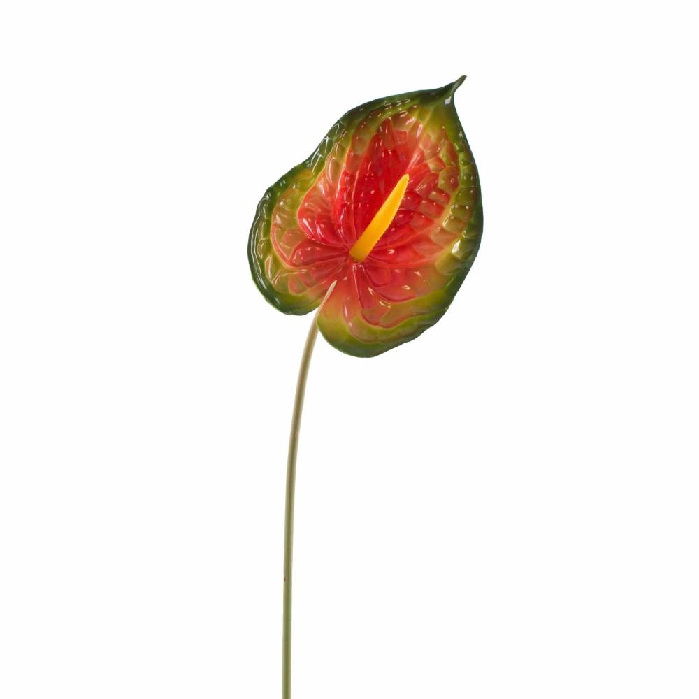 Anthurium | Plastic Anthurium Spray Jasmina, Green-Red, 30"/75Cm, Ø5.5"X7"/14X18Cm Anthurium Anthurium