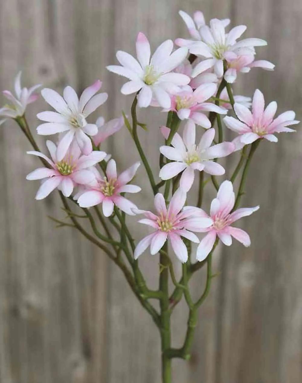 Aster | Artificial Sea Aster Namina, White-Light Pink, 18"/45Cm Artificial Flowers Aster