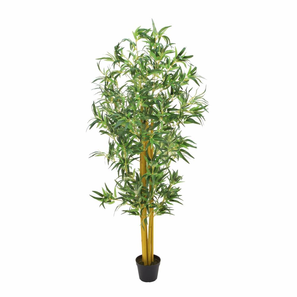 Bamboo | Plastic Bamboo Plant Hiroko, Natural Stems, Green, 6Ft/180Cm Artificial Trees Bamboo