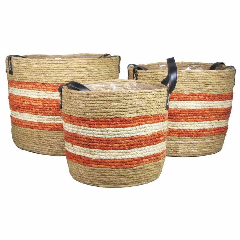 Baskets | Flower Basket Anjulica, 3 Pcs, Orange-Beige, 9"-13"/24-32Cm, Ø11"-14"/28-36Cm Accessories Baskets