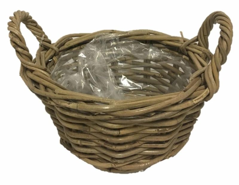 Baskets | Flower Basket Asia, Wood, Rattan, Brown, 4.7"/12Cm, Ø10"/26Cm Accessories Baskets