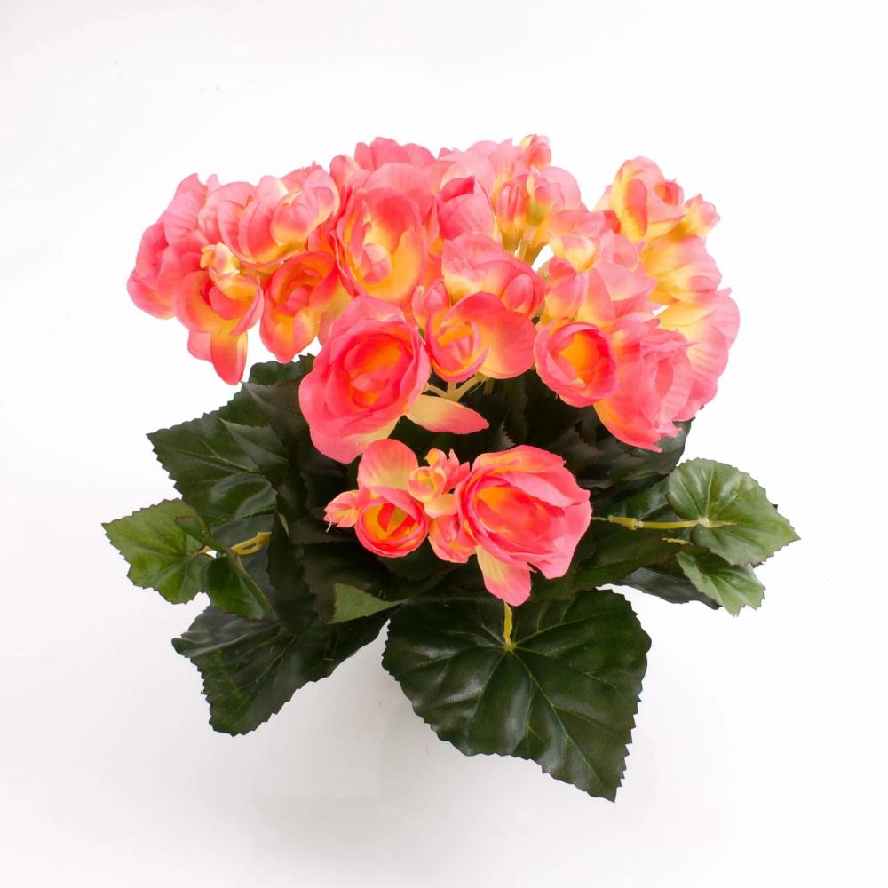 Begonia | Silk Begonia Ivana On Spike, Light Pink, 8"/20Cm, Ø1.2"-2"/3-5Cm Artificial Flowers Begonia