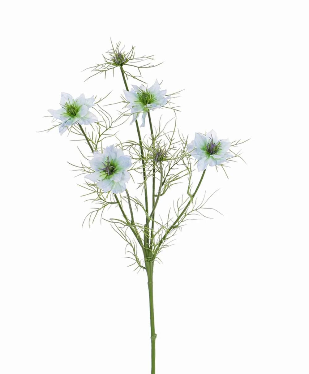 Black cumin | Artificial Nigella Sativa Sevin, Light Blue, 26"/65Cm, Ø2.4"/6Cm Artificial Flowers Black cumin