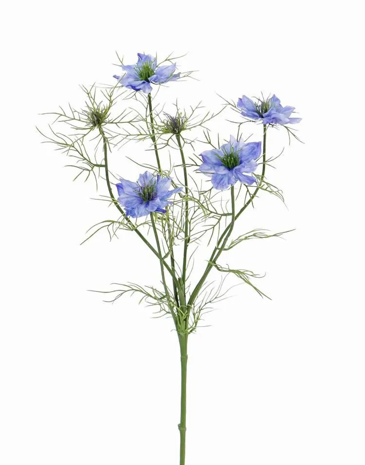 Black cumin | Artificial Nigella Sevin, Blue, 26"/65Cm, Ø2.4"/6Cm Artificial Flowers Black cumin