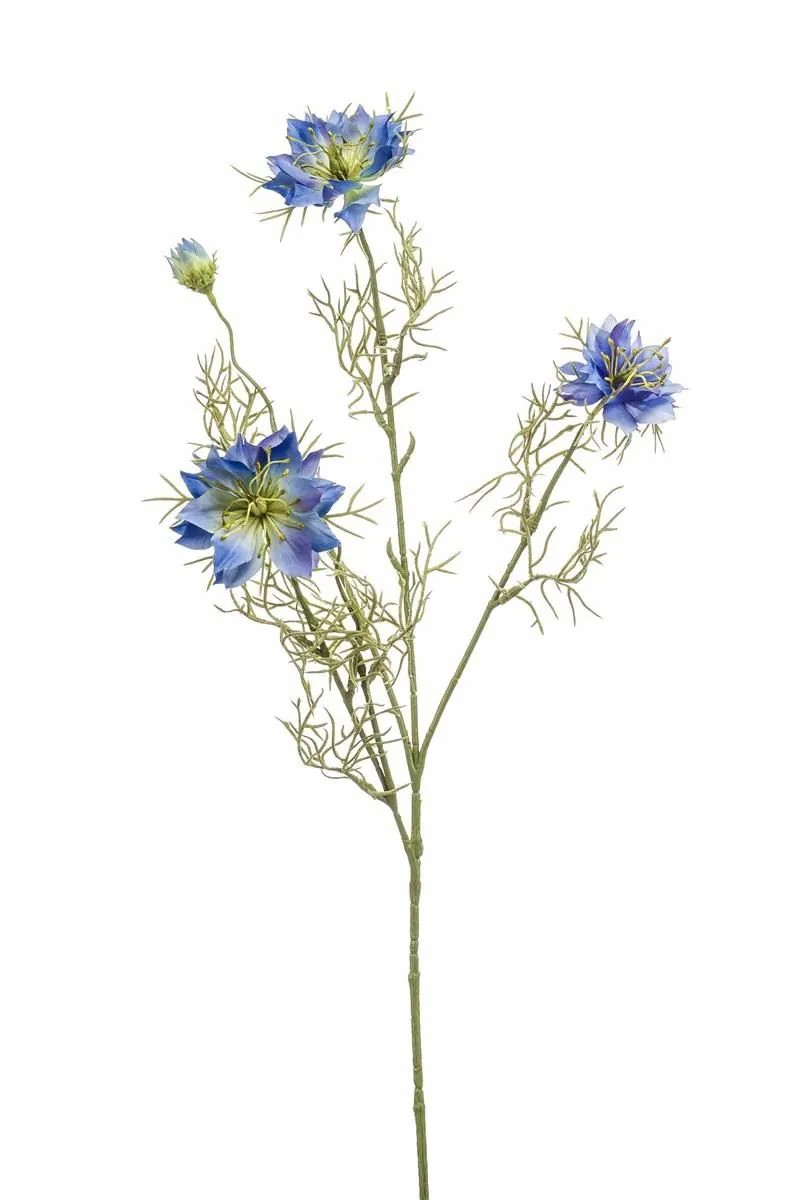 Black cumin | Decorative Branch Nigella Jennie, Blue, 28"/70Cm Artificial Flowers Black cumin