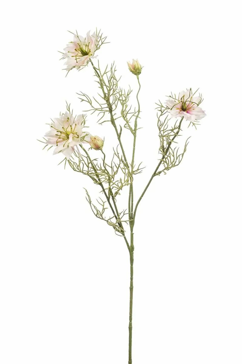 Black cumin | Decorative Branch Nigella Jennie, Cream-Pink, 28"/70Cm Artificial Flowers Black cumin