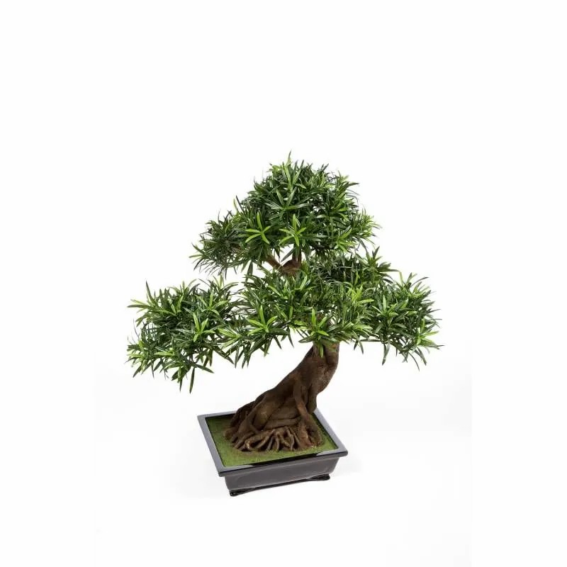 Bonsai trees | Artificial Bonsai Podocarpus Masao, Aerial Roots, Ceramic Bowl, 33"/85Cm Artificial Trees Bonsai trees