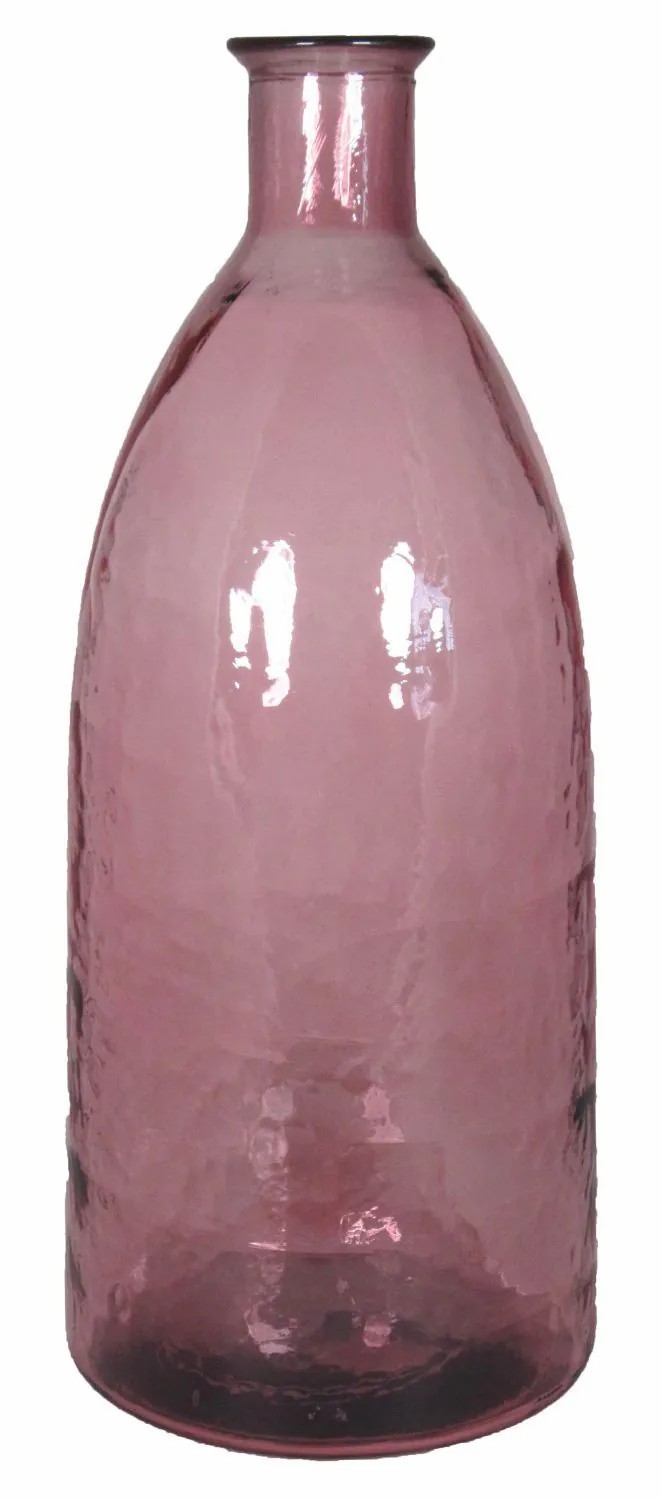 Bottles | Decorative Bottle Casimiro Made Of Glass, Pink-Transparent, 24"/61Cm, Ø10"/25Cm Accessories Bottles