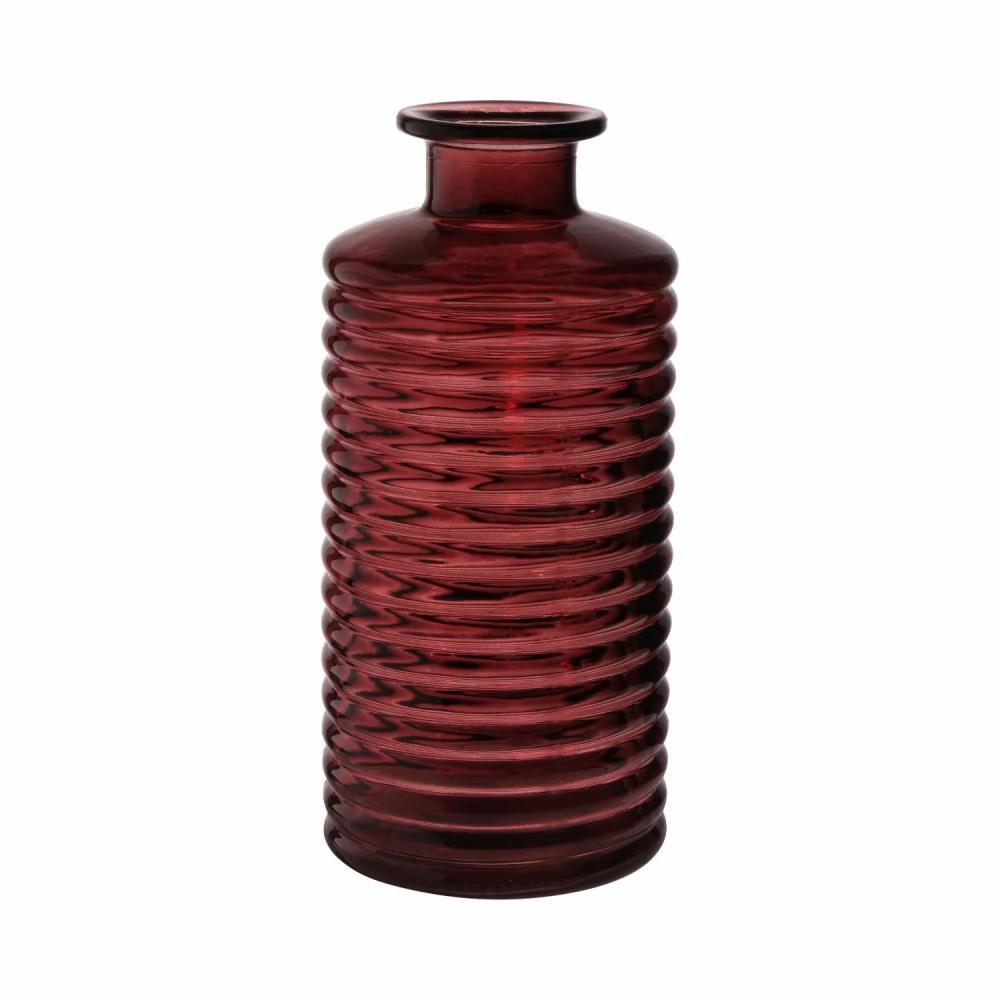 Bottles | Glass Bottle Stuart With Grooves, Red Brown-Clear, 31Cm, Ø14,5Cm Accessories Bottles