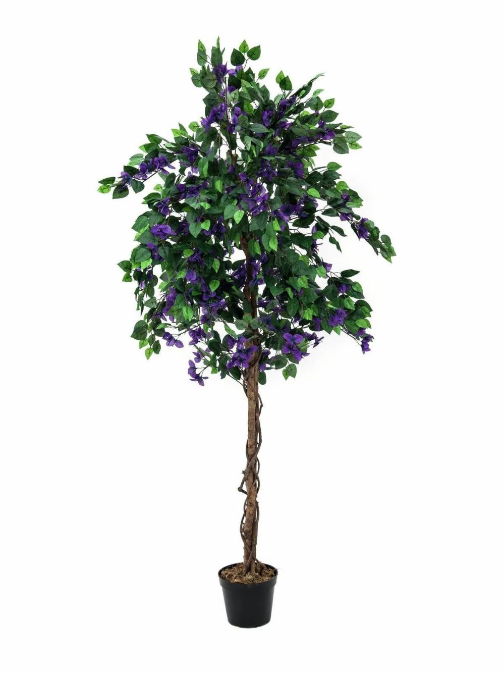 Bougainvillea | Artificial Bougainvillea Banu, Real Stems, Blooms, Purple, 6Ft/180Cm Artificial Trees Bougainvillea