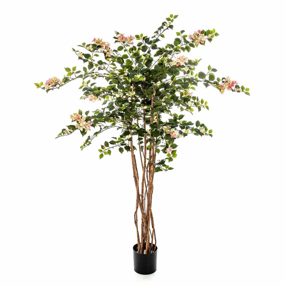 Bougainvillea | Fake Bougainvillea Ogma, Natural Stems, Flowers, Yellow-Light Pink, 5Ft/150Cm Artificial Trees Bougainvillea