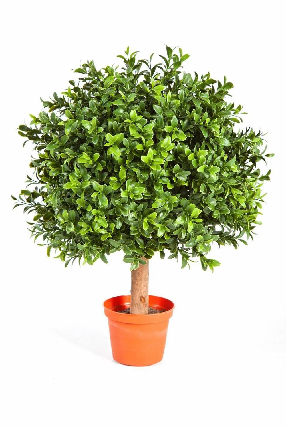 Boxwood | Artificial Boxwood Ball Topiary Tom, Natural Stem, 14"/35Cm, Ø 10"/25Cm Artificial Trees Boxwood