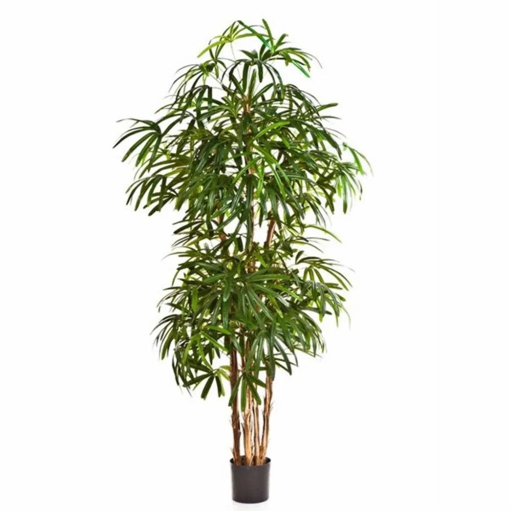 Broadleaf lady palm | Fake Broadleaf Lady Palm Nara, 4Ft/110Cm Artificial Palms Broadleaf lady palm