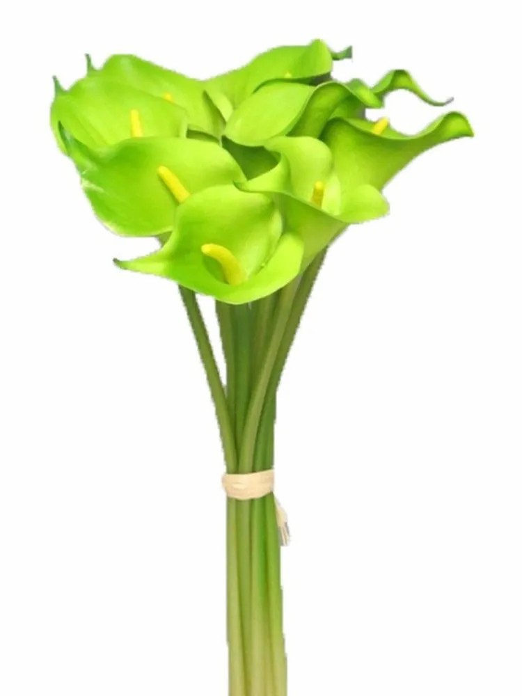 Calla | Artificial Calla Bouquet Shinian, Light Green, 14"/35Cm Artificial Flowers Calla