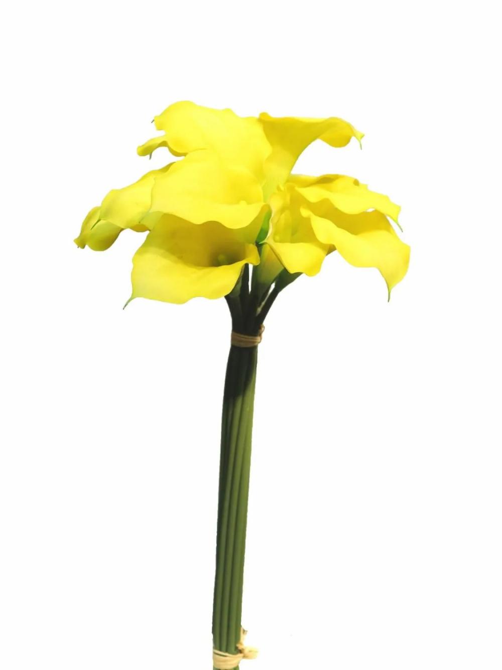 Calla | Artificial Calla Bouquet Yongheng, Yellow-Green, 18"/45Cm Artificial Flowers Calla