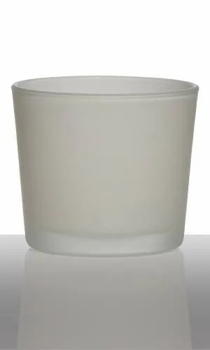 Candle holders | Large Tealight Holder Alena Frost, Glass, White Matt, 3.5"/9Cm, Ø4"/10Cm Accessories Candle holders