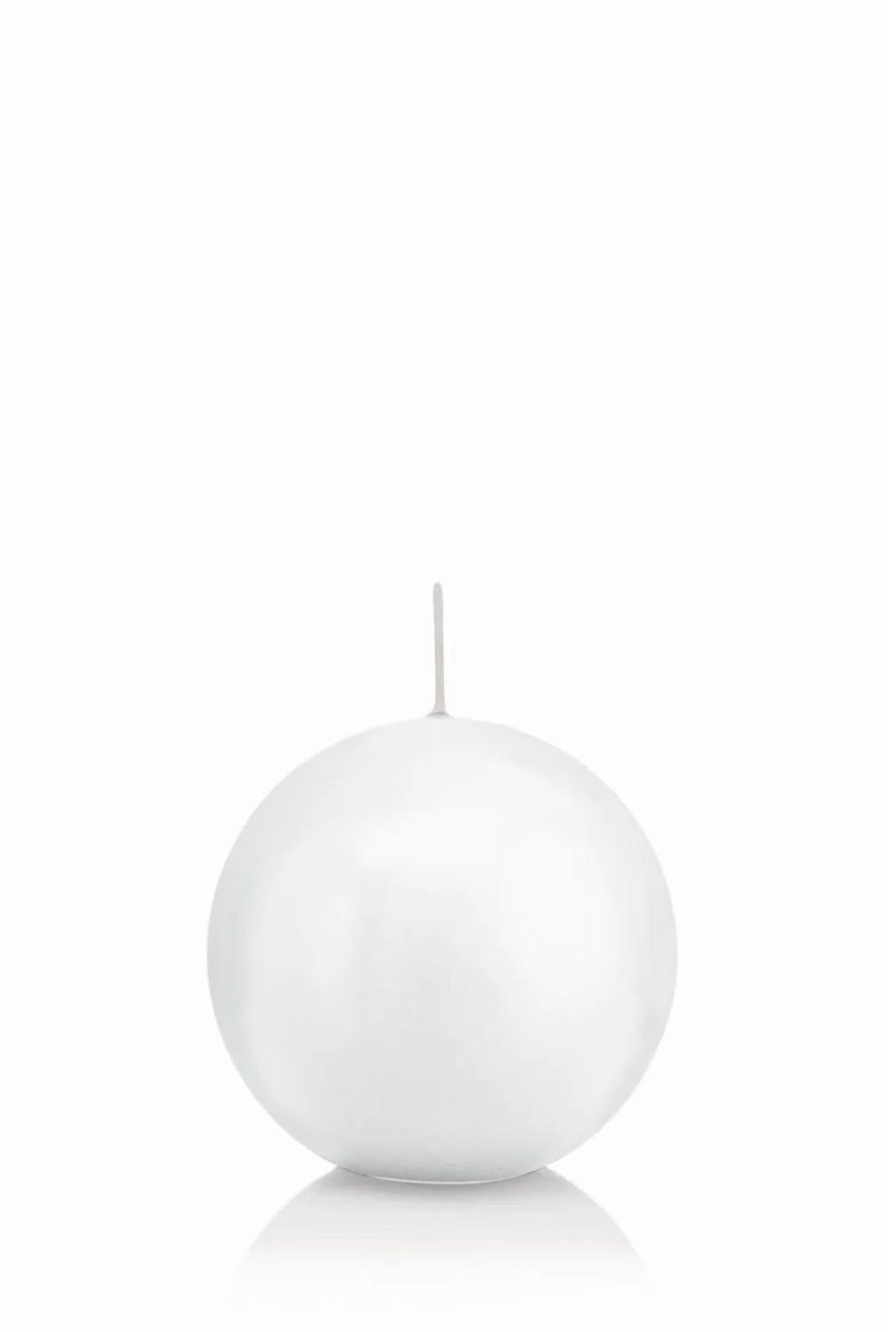 Candles | Ball Wax Candle Maeva, White, Ø2.8"/7Cm, 16H – Made In Germany Accessories Candles