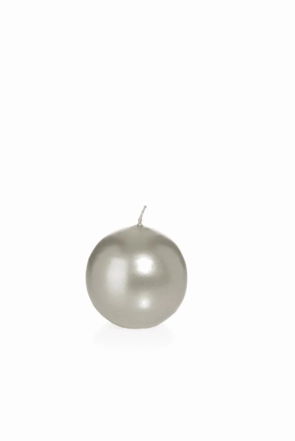 Candles | Ball Wax Candle Rosella, Silver, Ø2.4"/6Cm, 10H – Made In Germany Accessories Candles