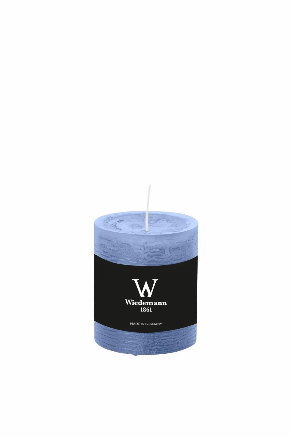 Candles | Block Candle Aurora, Grey-Blue, 3.1"/8Cm, Ø2.7"/6,8Cm, 34H – Made In Germany Accessories Blue