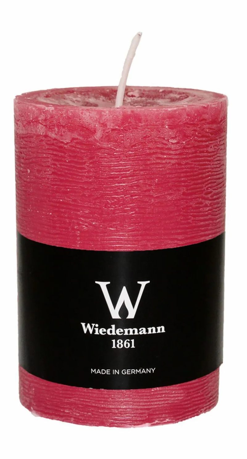 Candles | Block Candle Aurora, Raspberry, 4"/10Cm, Ø2.7"/6,8Cm, 42H – Made In Germany Accessories Candles