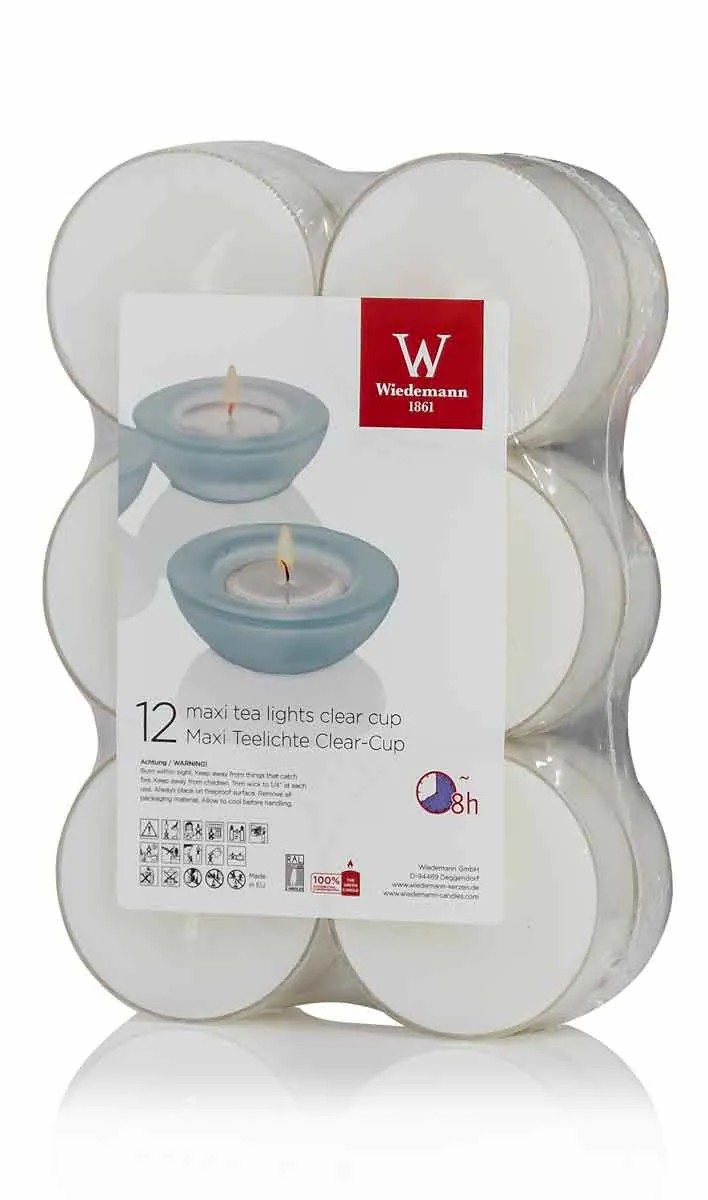 Candles | Large Tea Lights Kenny, 12 Pcs, White, 0.8"/2,1Cm, Ø2.2"/5,6Cm, 8H Accessories Candles