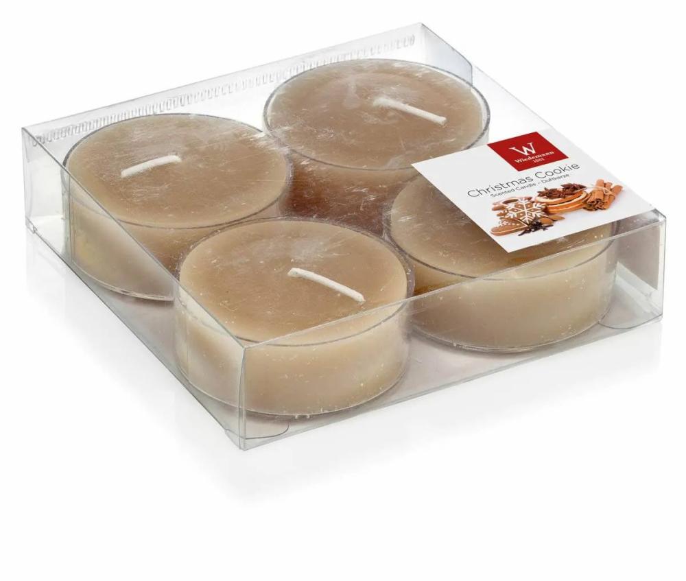 Candles | Tea Lights Astrid With Fragrance, Christmas Cookie, 4 Pcs, Light Brown, 0.7"/1,9Cm, Ø2.2"/5,7Cm, 8H Accessories Brown