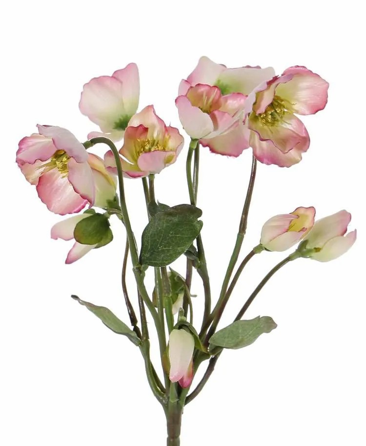 Christmas rose | Artificial Christmas Rose / Hellebore Halla, 6 Flowers, Pink, 12"/30Cm Artificial Flowers Christmas rose