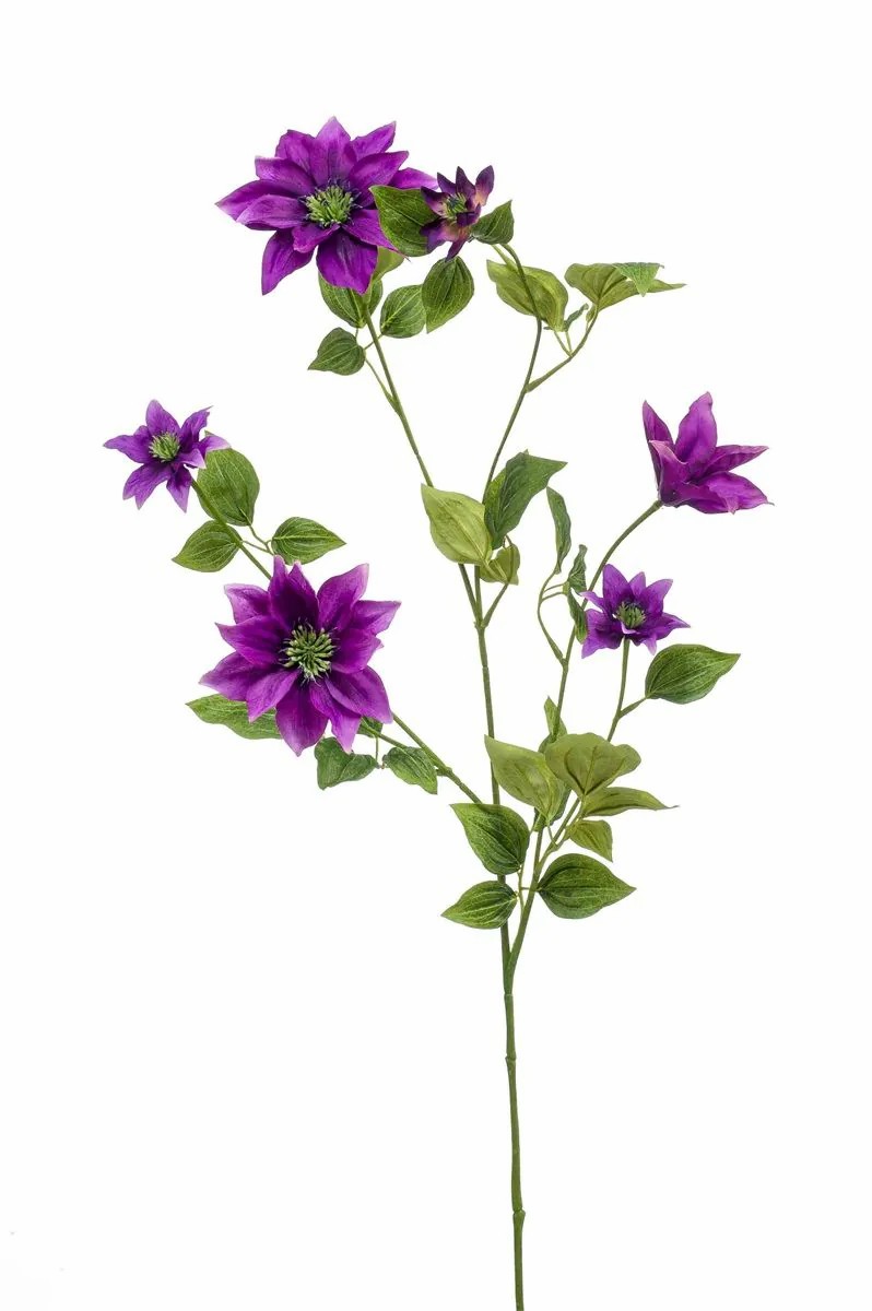 Clematis | Artificial Clematis Hikari, Fuchsia, 4Ft/110 Cm Artificial Flowers Clematis