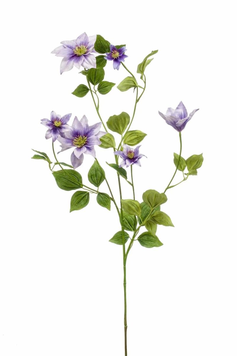 Clematis | Artificial Clematis Hikari, Purple, 4Ft/110 Cm Artificial Flowers Clematis