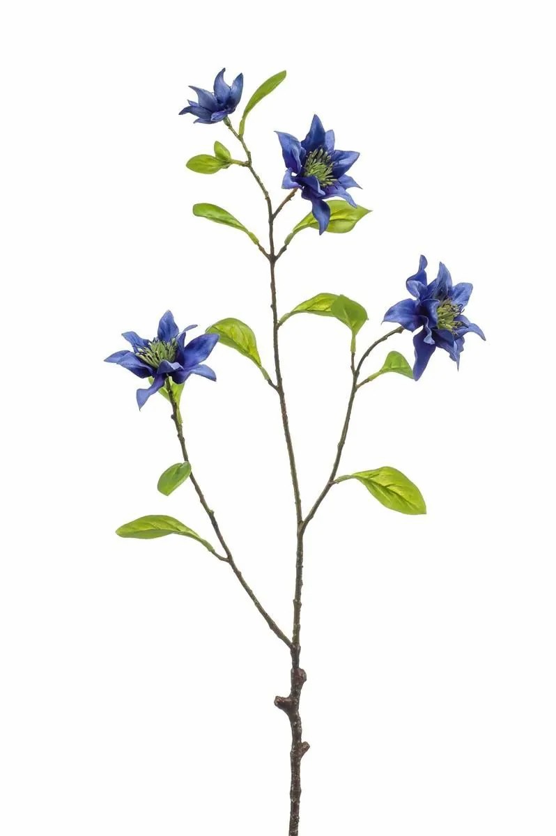 Clematis | Decorative Branch Clematis Ruhna, Blue, 30"/75Cm Artificial Flowers Blue