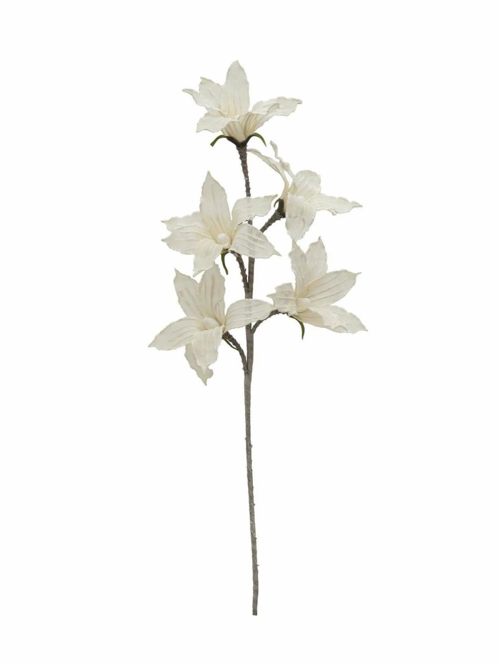 Clematis | Plastic Clematis Spray Katy, Crossdoor, White, 3Ft/100Cm, Ø4.7"-5.5"/12-14Cm Artificial Flowers Clematis