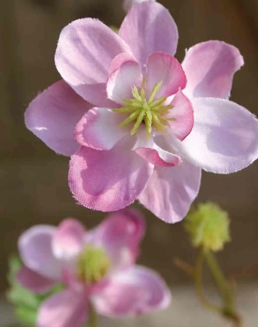 Columbine | Artificial Columbine Flower Neelia, Light Pink, 3Ft/100Cm, Ø0.8"-2" /2-5Cm Artificial Flowers Columbine