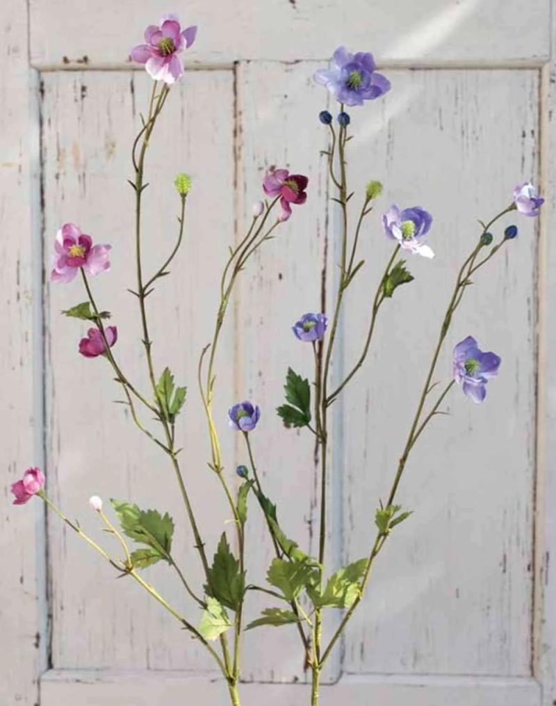 Columbine | Artificial Columbine Flower Neelia, Light Pink, 3Ft/100Cm, Ø0.8"-2" /2-5Cm Artificial Flowers Columbine