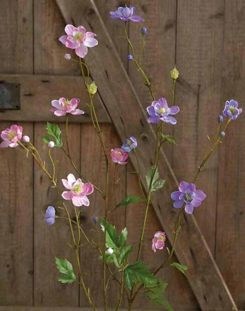 Columbine | Artificial Columbine Flower Neelia, Light Pink, 3Ft/100Cm, Ø0.8"-2" /2-5Cm Artificial Flowers Columbine