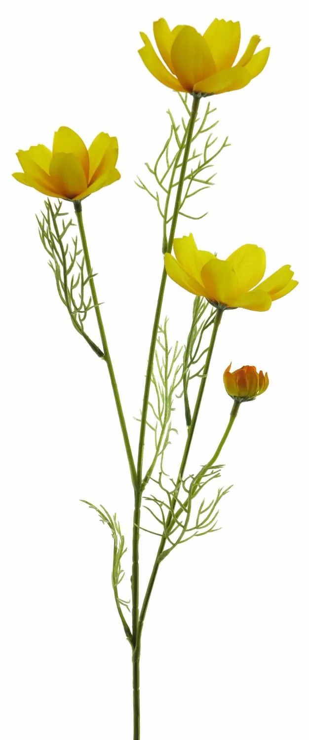 Cosmos | Artificial Cosmos Zhinian, Yellow, 24"/60Cm Artificial Flowers Cosmos