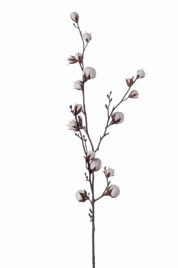 Cotton plants | Artificial Cotton Branch Eyck With Flowers, Green, 3Ft/95Cm Artificial Plants Cotton plants