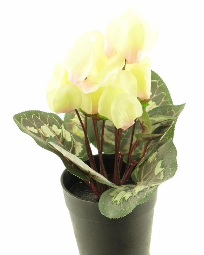 Cyclamen | Artificial Cyclamen Xiaoguo, Yellow-Pink, 10"/25Cm Artificial Flowers Cyclamen