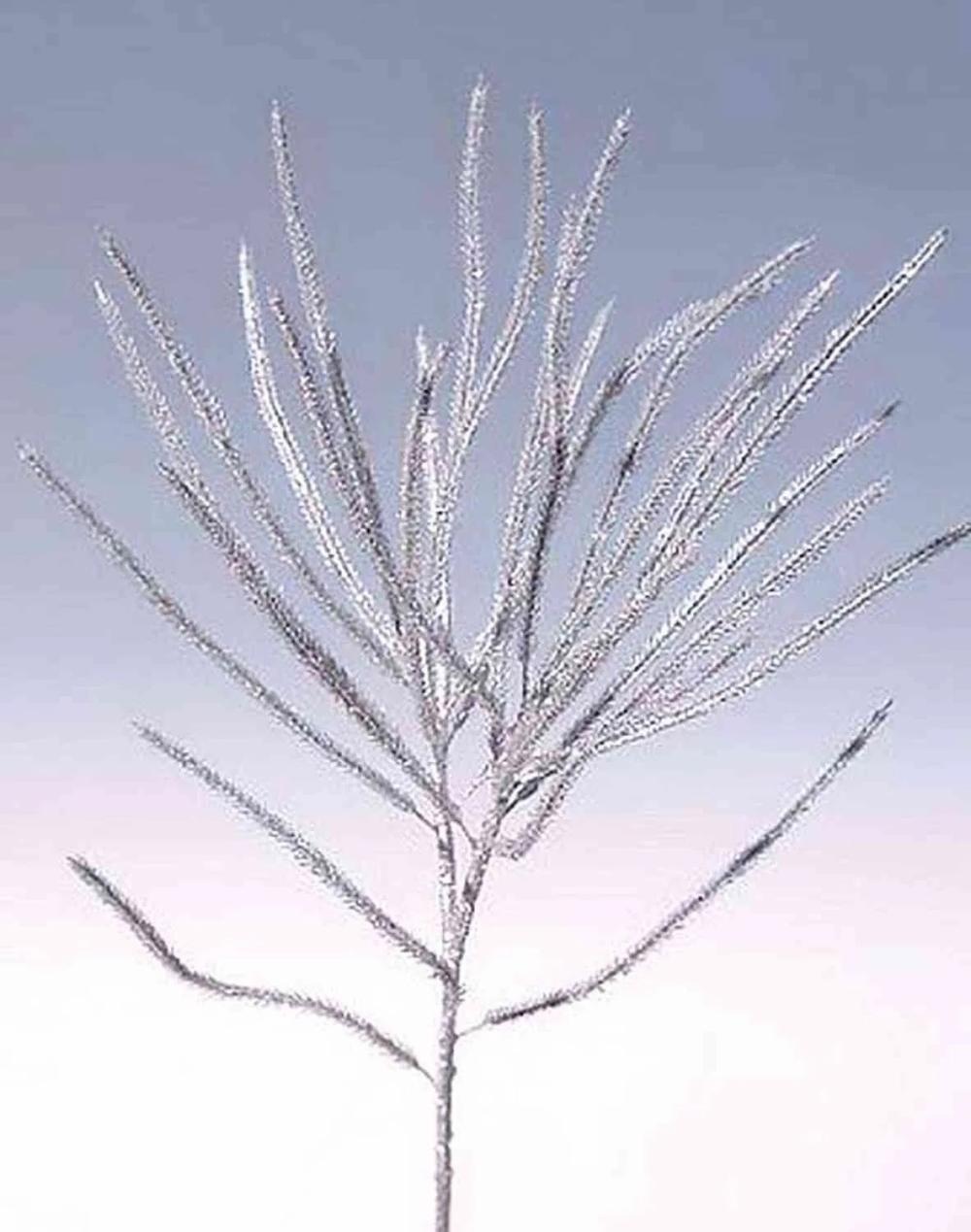 Cypresses | Artificial Cedar Branch Theobald, Glitter, Silver, 24"/60Cm Artificial Trees Cypresses