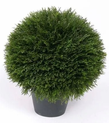 Cypresses | Artificial Cypress Ball Simona, In Planter, 18"/45Cm, Ø 16"/40Cm Artificial Trees Cypresses