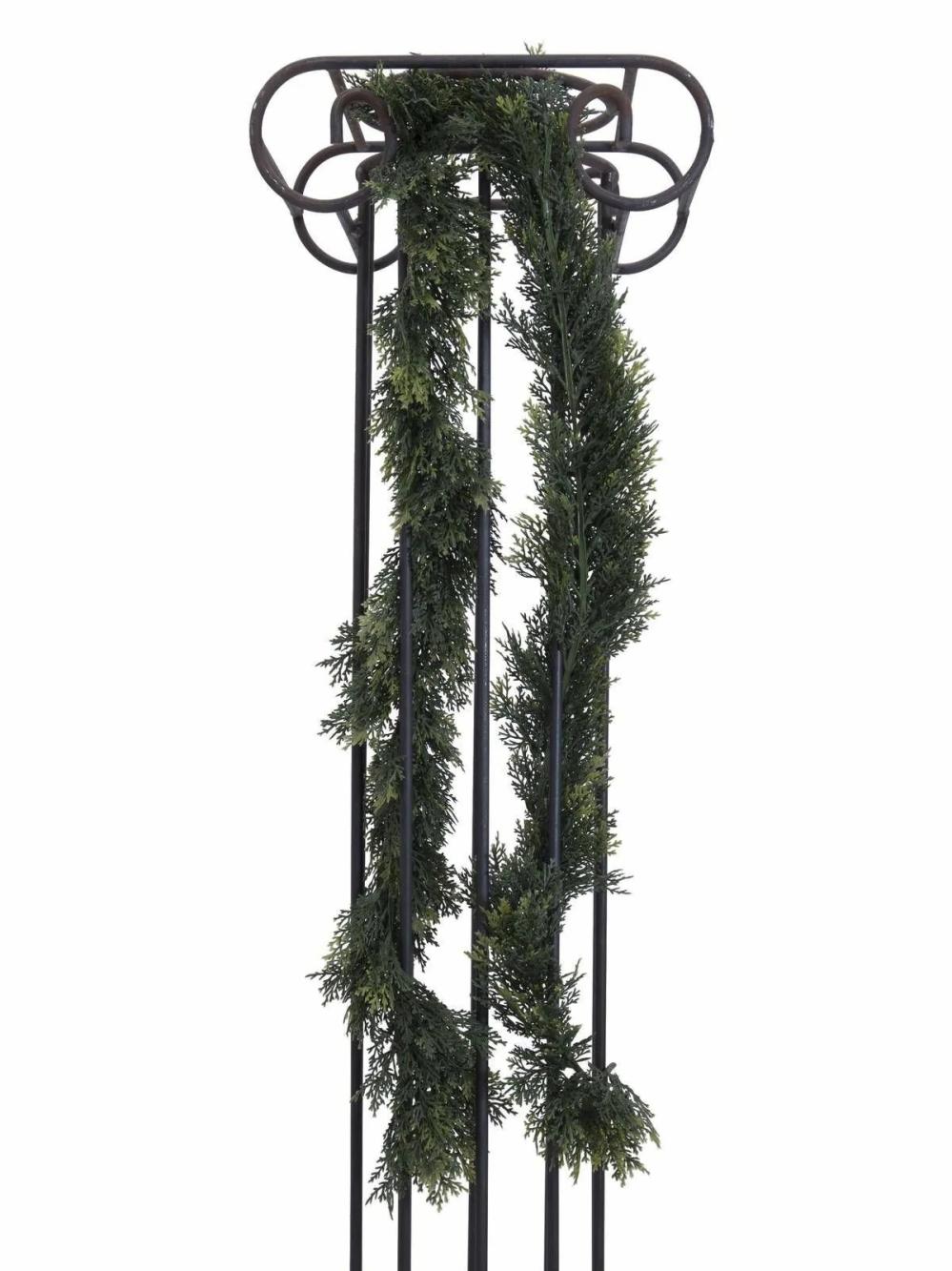 Cypresses | Fake Cypress Garland Gaia, Green, 7Ft/200Cm, Ø 4"/10Cm Artificial Trees Cypresses