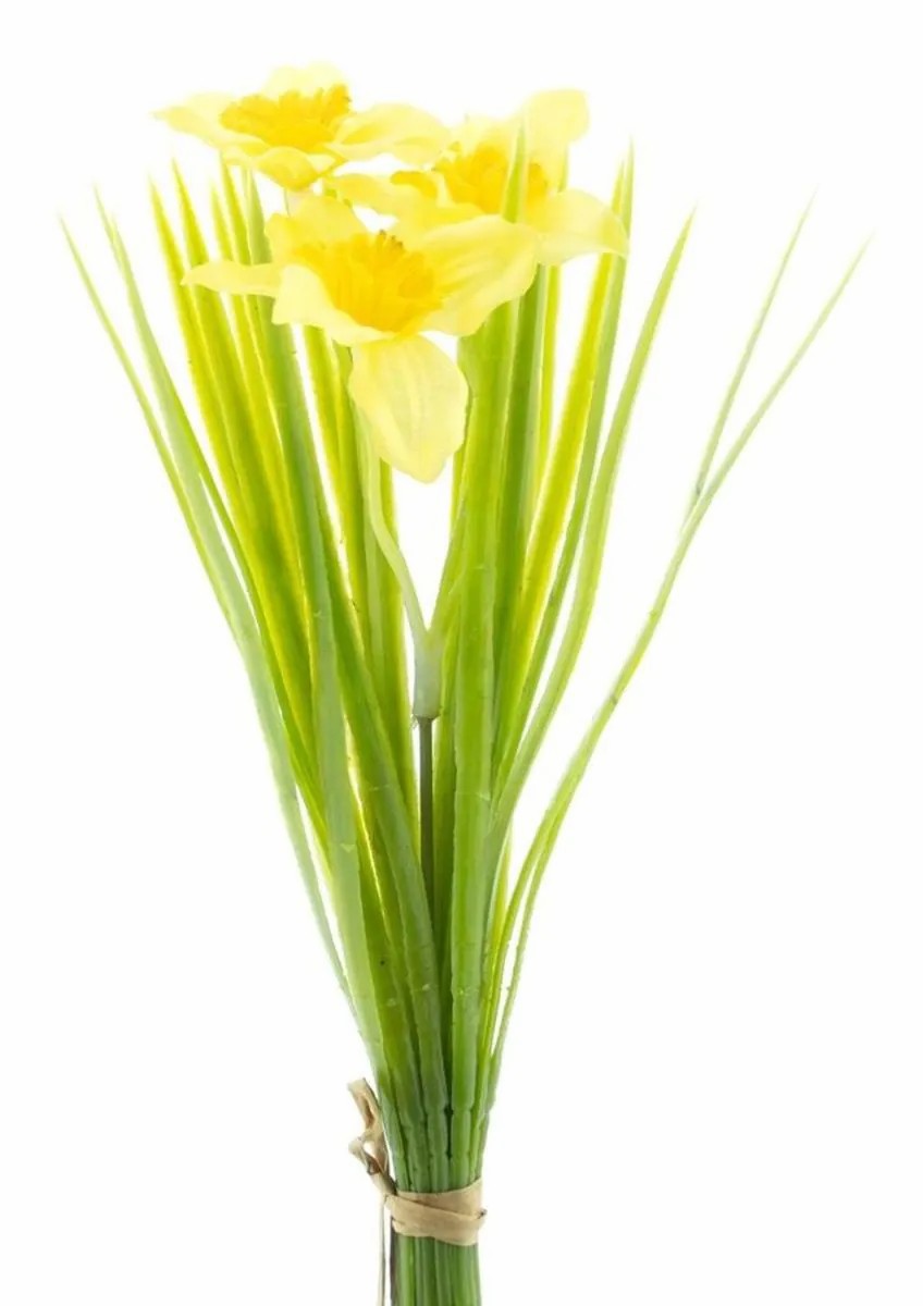 Daffodils | Decorative Flower Bunch Daffodil Nassa, Yellow, 10"/25Cm Artificial Flowers Daffodils