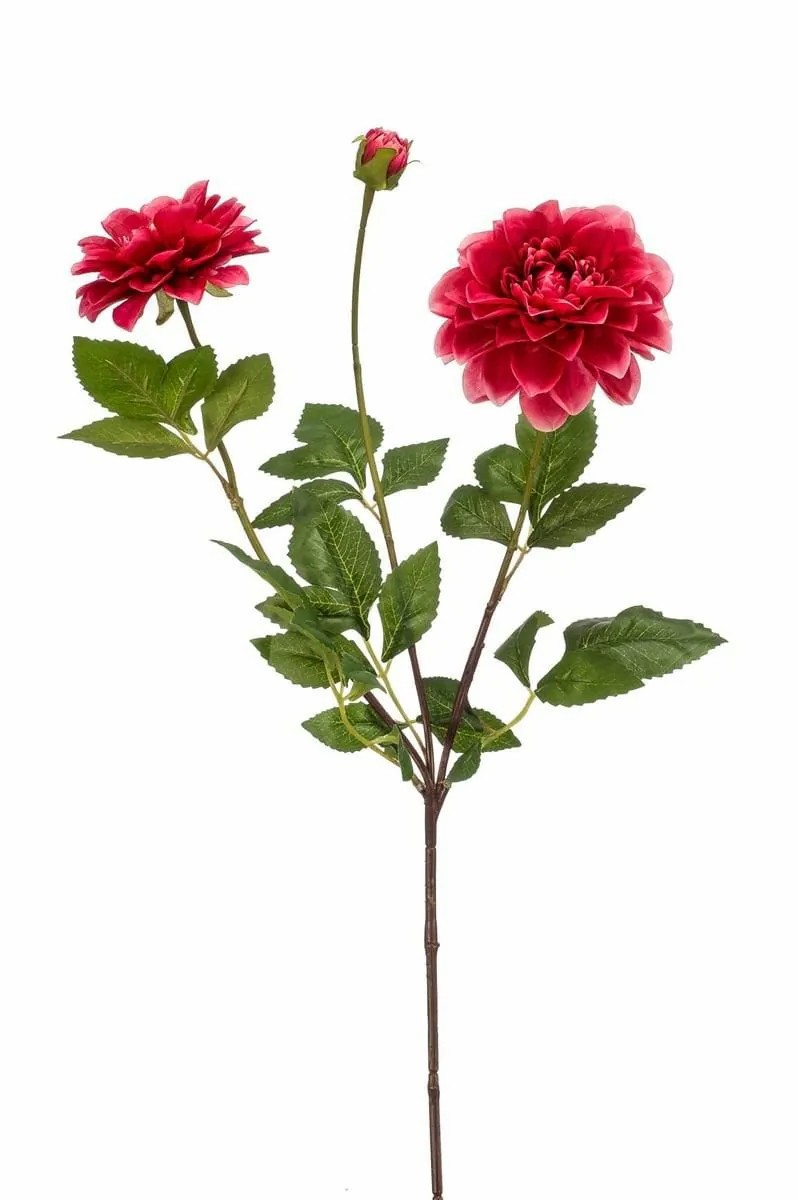 Dahlia | Artificial Dahlia Naxos With Flowers, Fuchsia, 28"/70Cm Artificial Flowers Dahlia