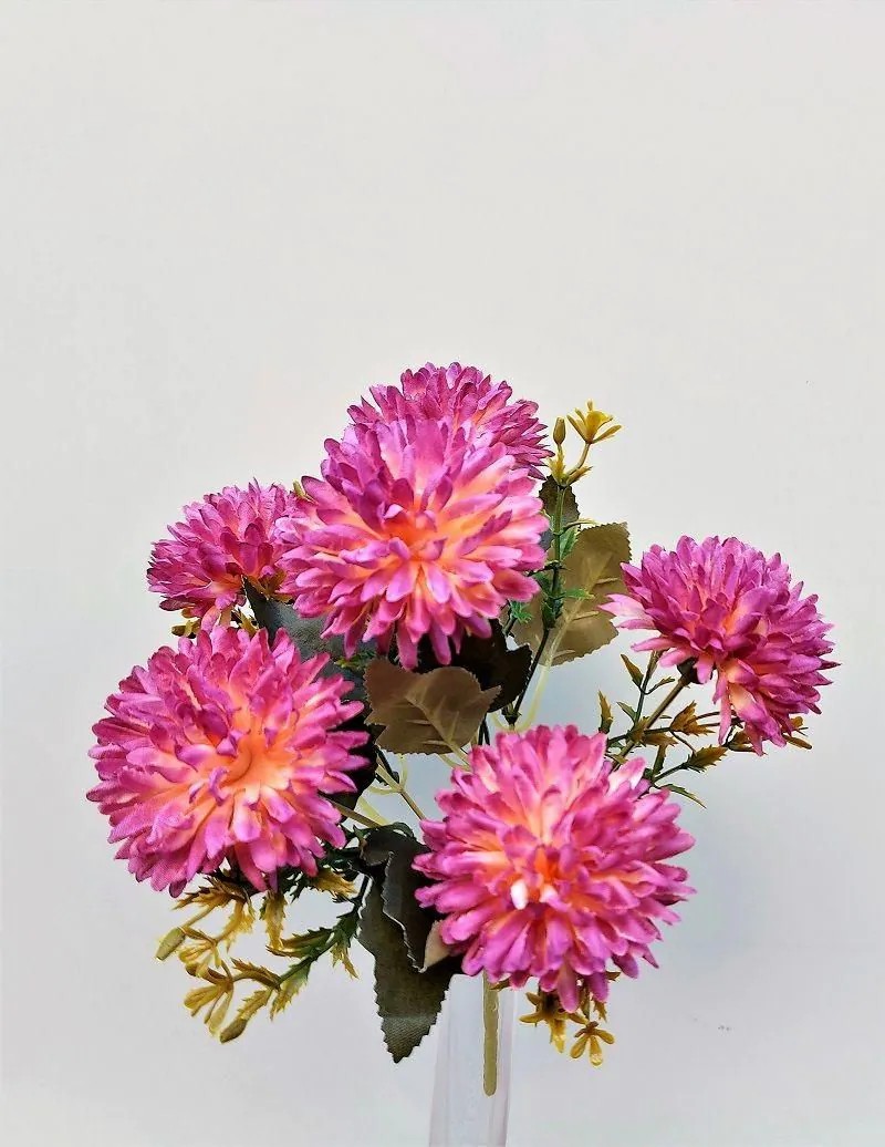 Dahlia | Decorative Dahlia Salamitus On Spike, Violet-Apricot, 12"/30Cm Artificial Flowers Dahlia