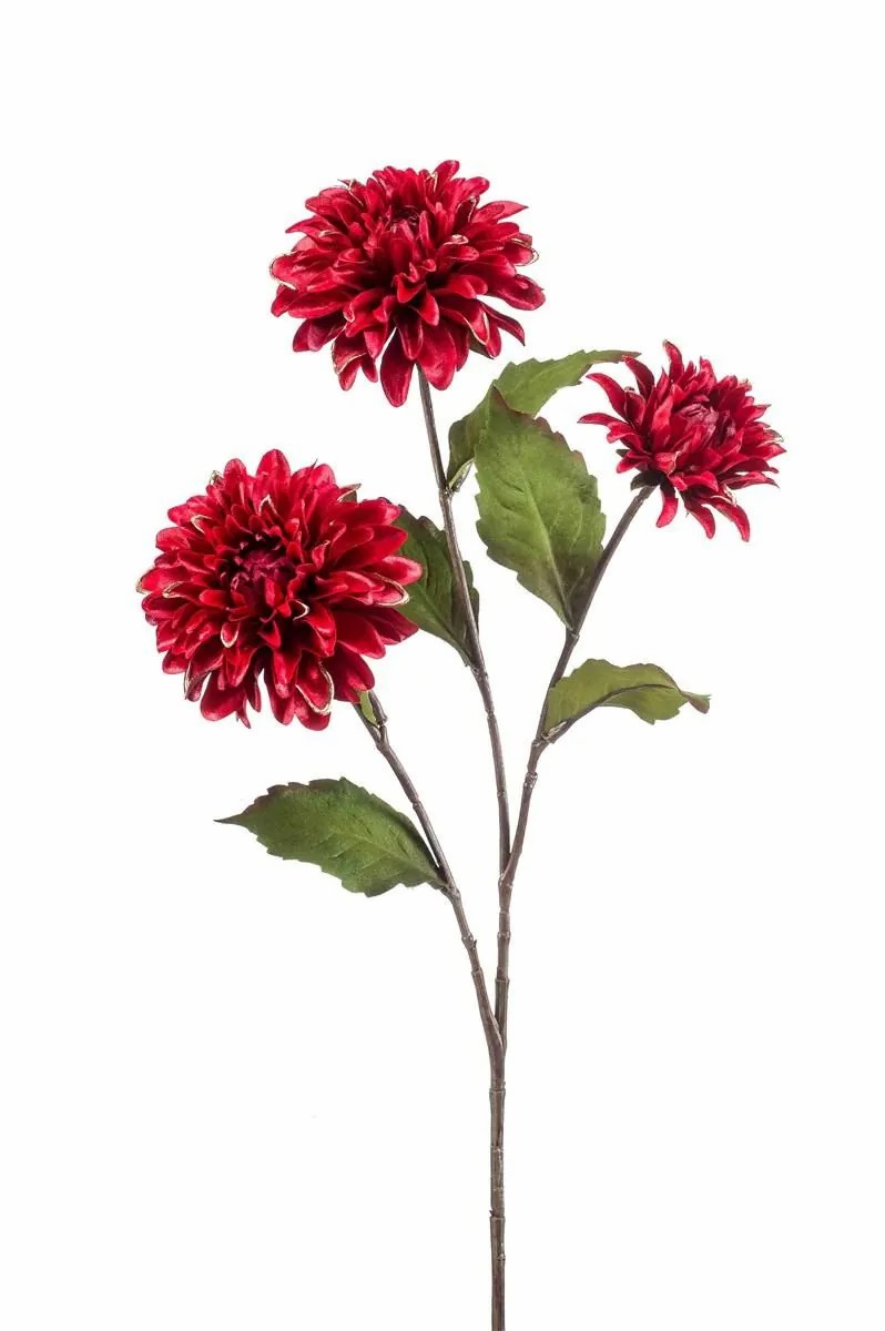 Dahlia | False Dahlia Merta, Red-Gold, 28"/70Cm Artificial Flowers Dahlia