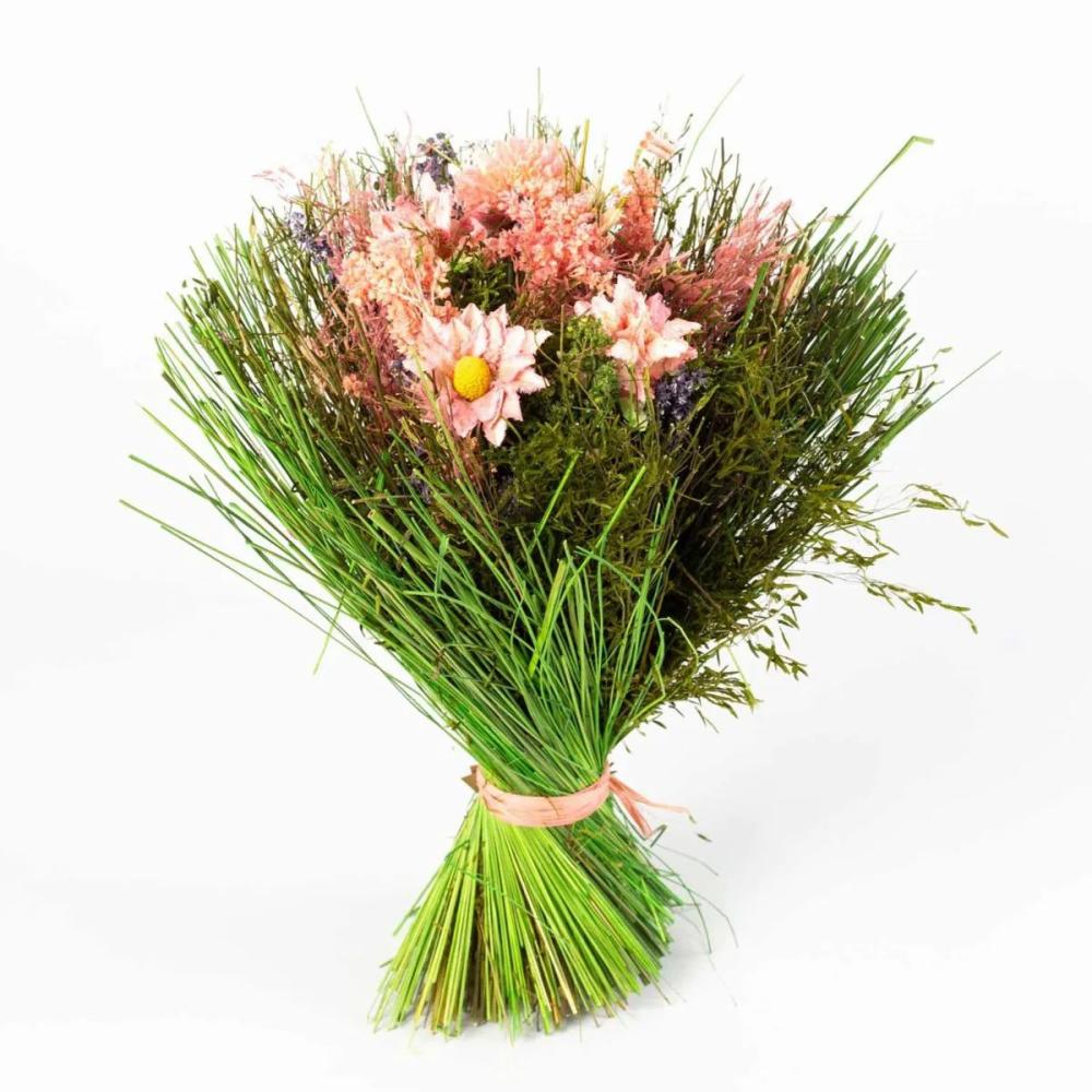 Dried flowers | Bouquet Of Dried Flowers Lelita, Green Cuff, Pink-Purple, 35Cm, Ø19Cm Accessories Dried flowers